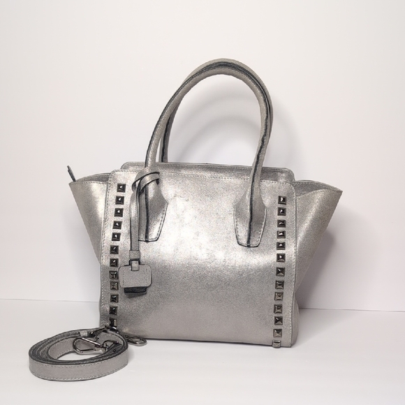 Kennel & Schmenger Handbags - Kennel & Schmenger Silver Studded Satchel